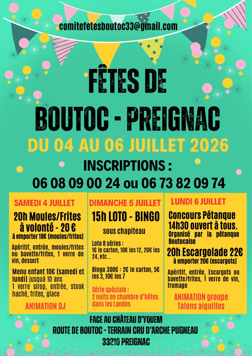 Fêtes de Boutoc Cru d’Arche Pugneau Preignac