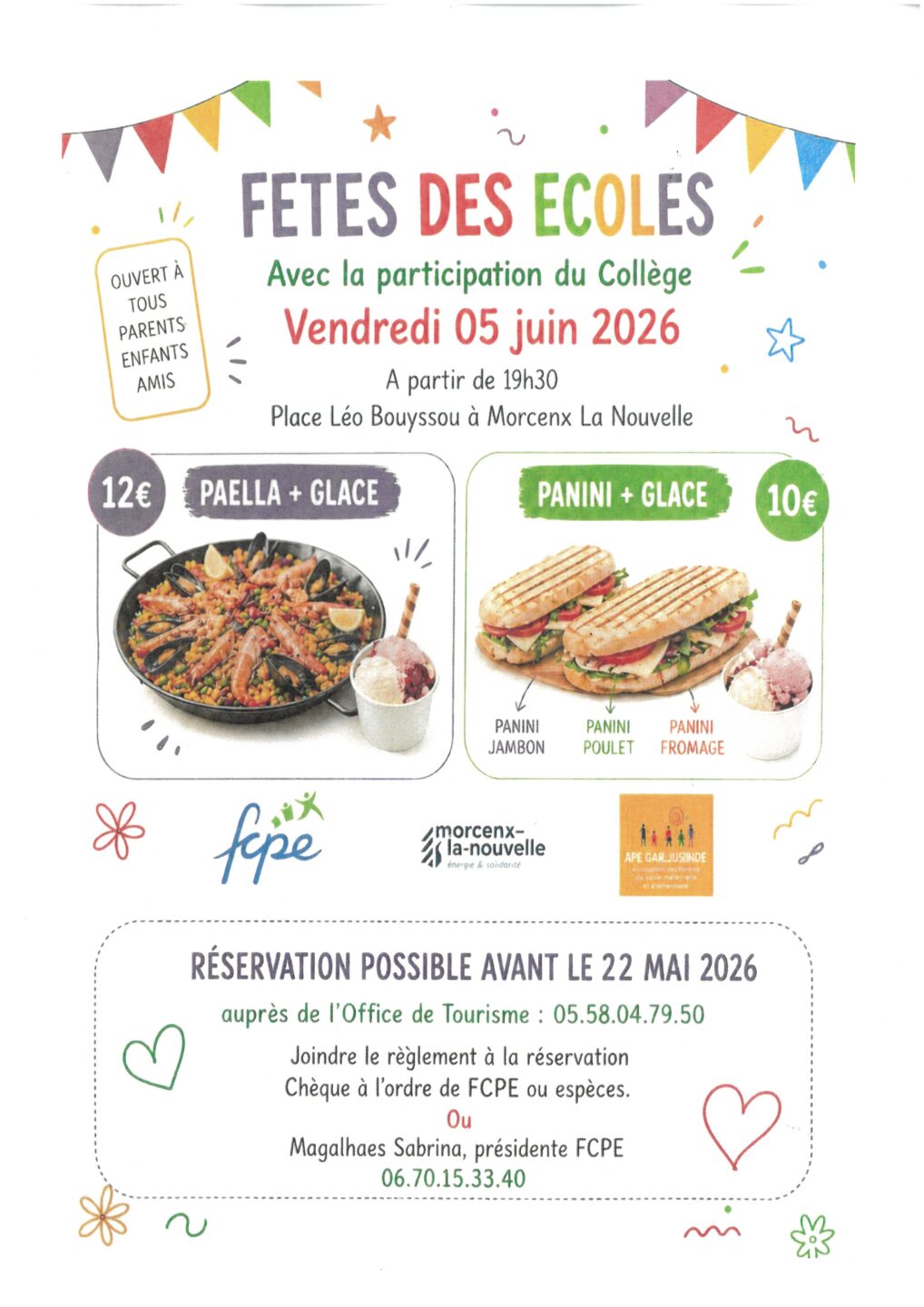 Fêtes des écoles FCPE Morcenx Place Léo Bouyssou Morcenx-la-Nouvelle 2026-06-05