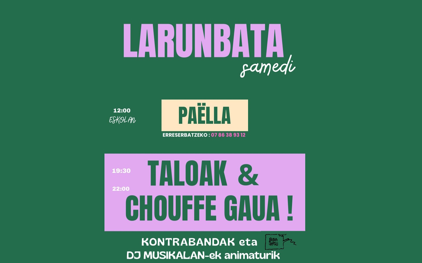 Fêtes du village paëlla, soirée talo et bal Jaxu