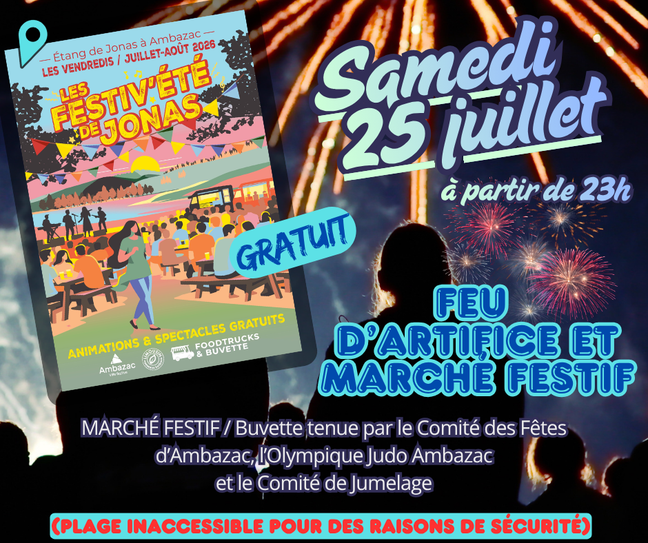 Feu d’artifice dans le cadre des Festiv’Eté de Jonas Ambazac