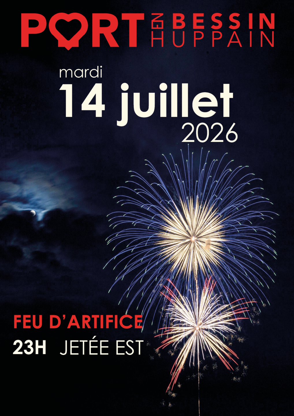 Feu d'artifice du 14 juillet Avant-port Port-en-Bessin-Huppain 2026-07-14