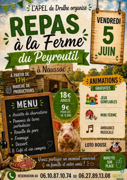 Fiesta à la Ferme du Peyroutil Mas de Marcot Naussac 2026-06-05