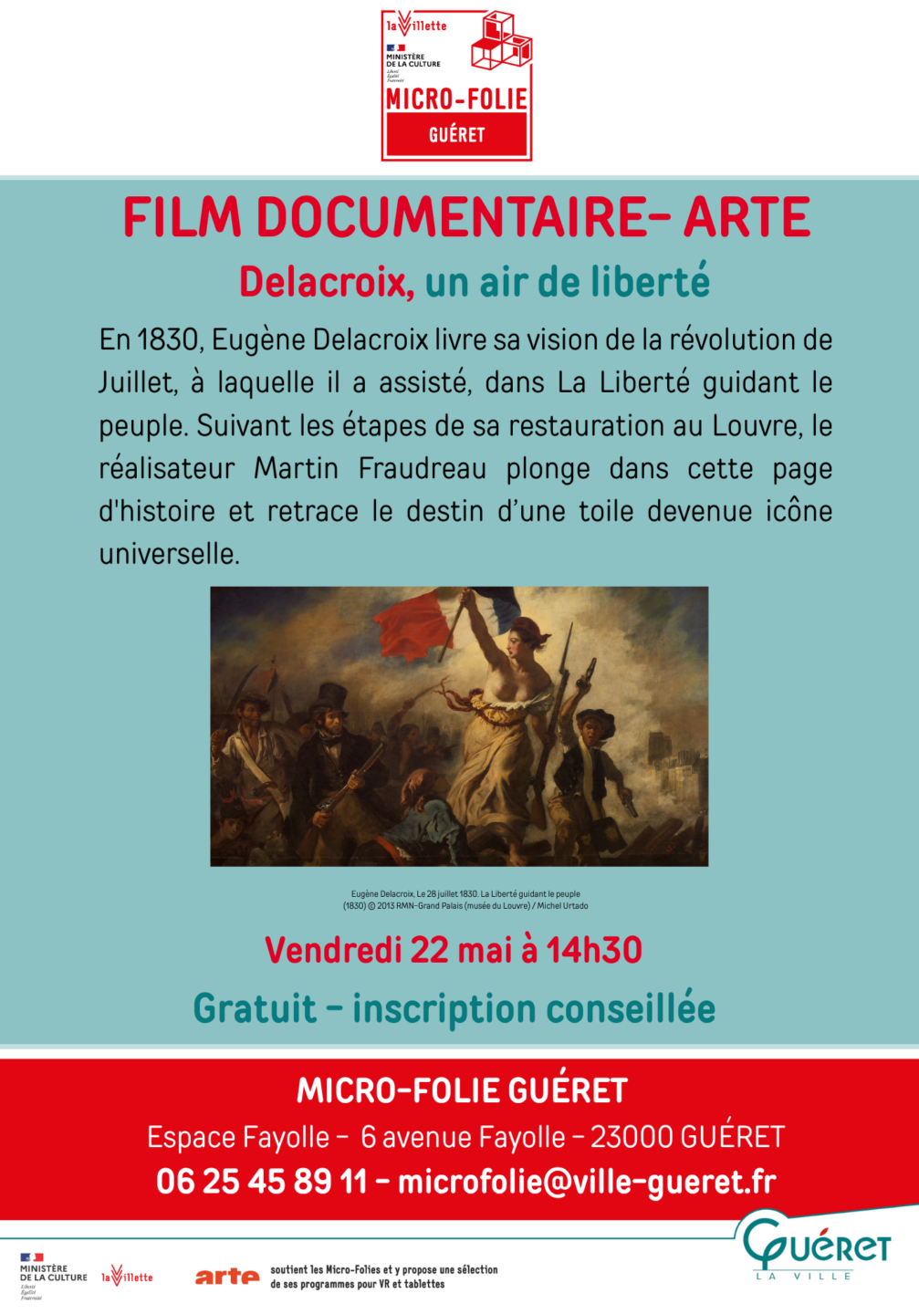 Film documentaire Delacroix, un air de liberté Micro-Folie Guéret Espace Fayolle Guéret
