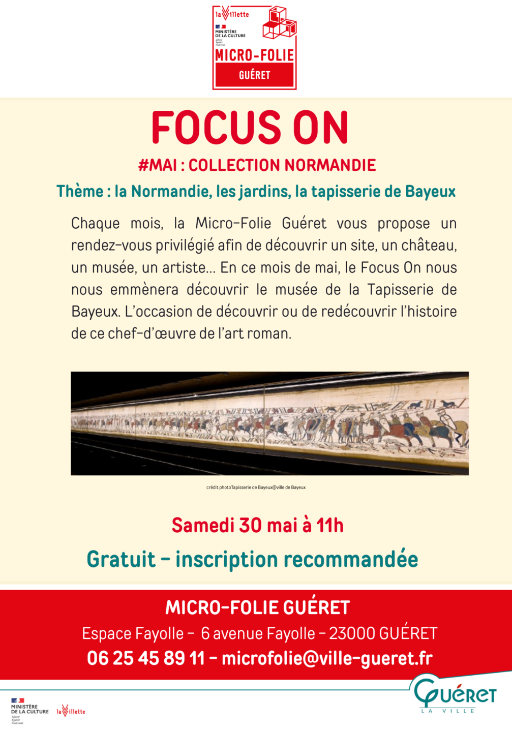 Focus On musée de la tapisserie de Bayeux 6 Avenue Fayolle Guéret 2026-05-30