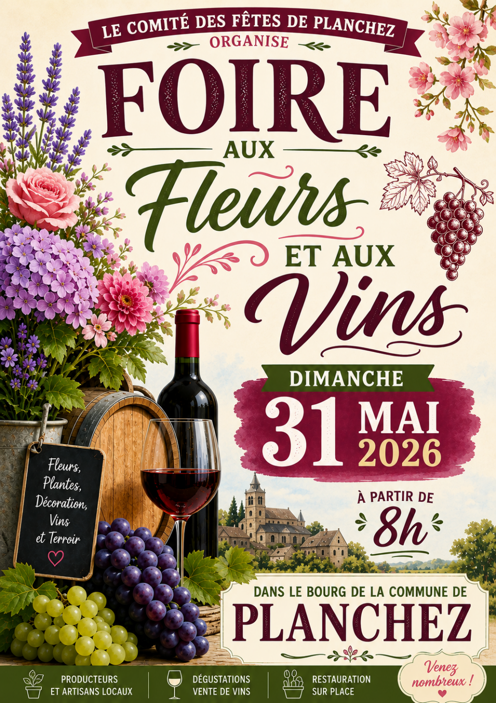 Foire aux fleurs et aux vins Le Bourg Planchez