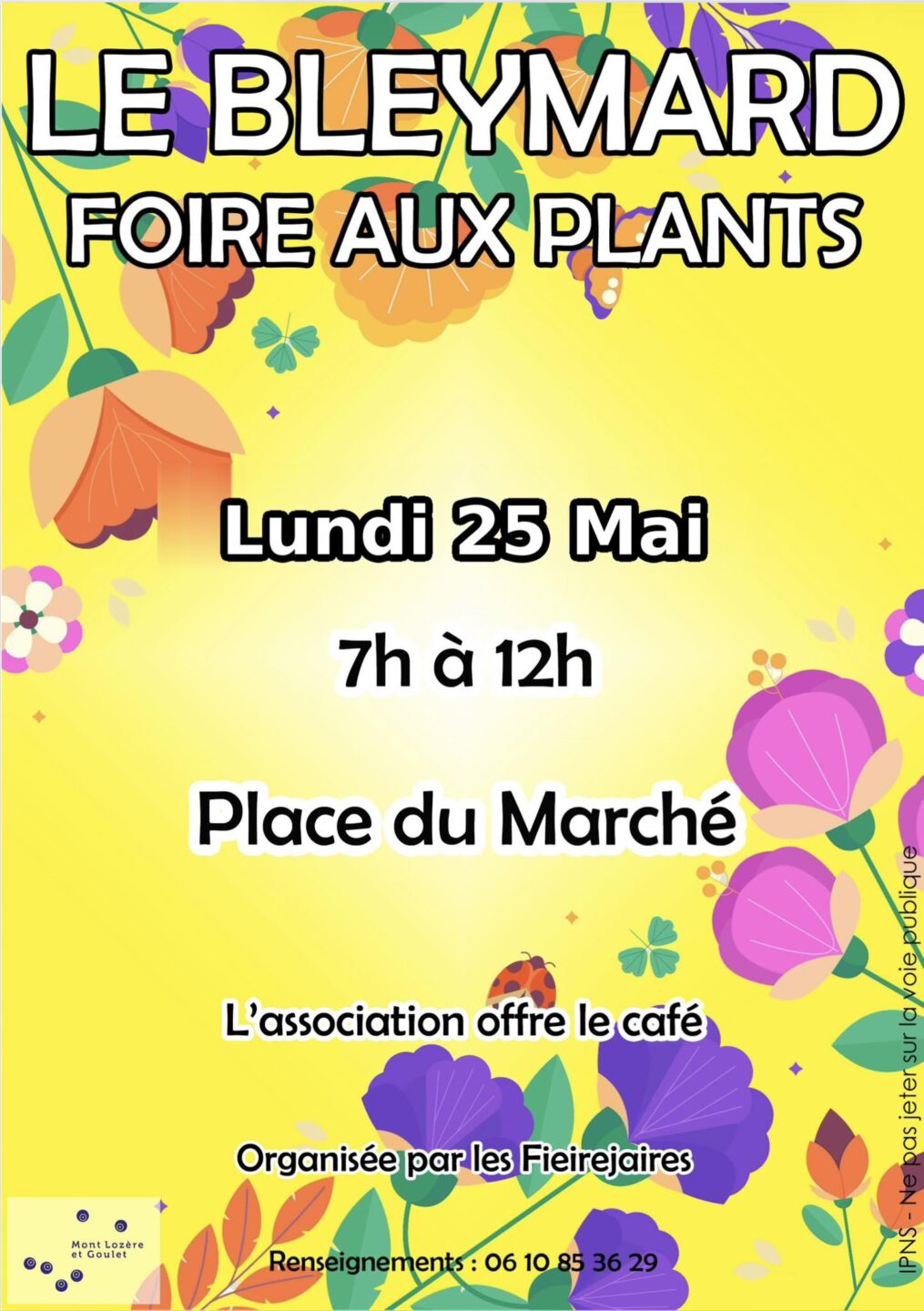 FOIRE AUX PLANTS Place du marché Mont Lozère et Goulet
