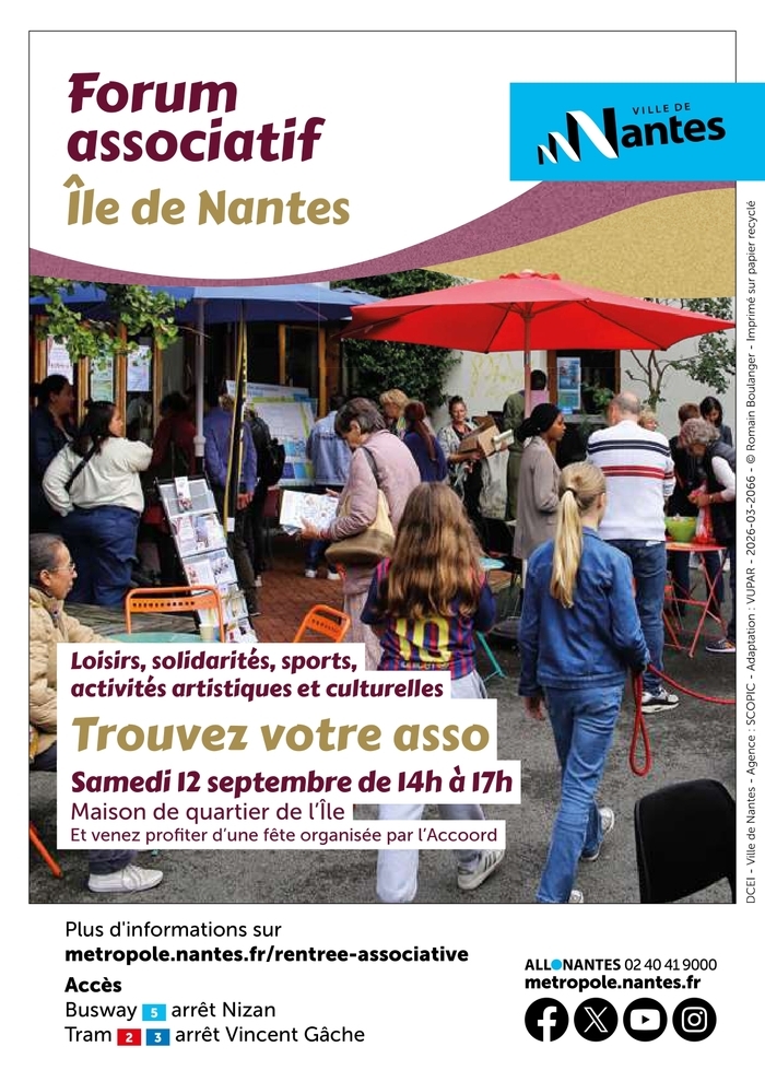 Forum des associations du quartier île de Nantes, Maison de quartier de l’Ile – ACCOORD, Nantes