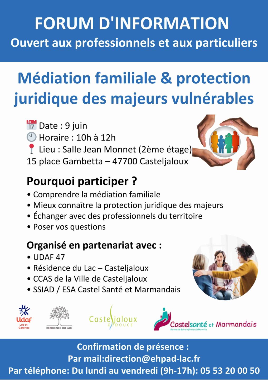Forum médiation familiale Salle Jean Monnet Casteljaloux