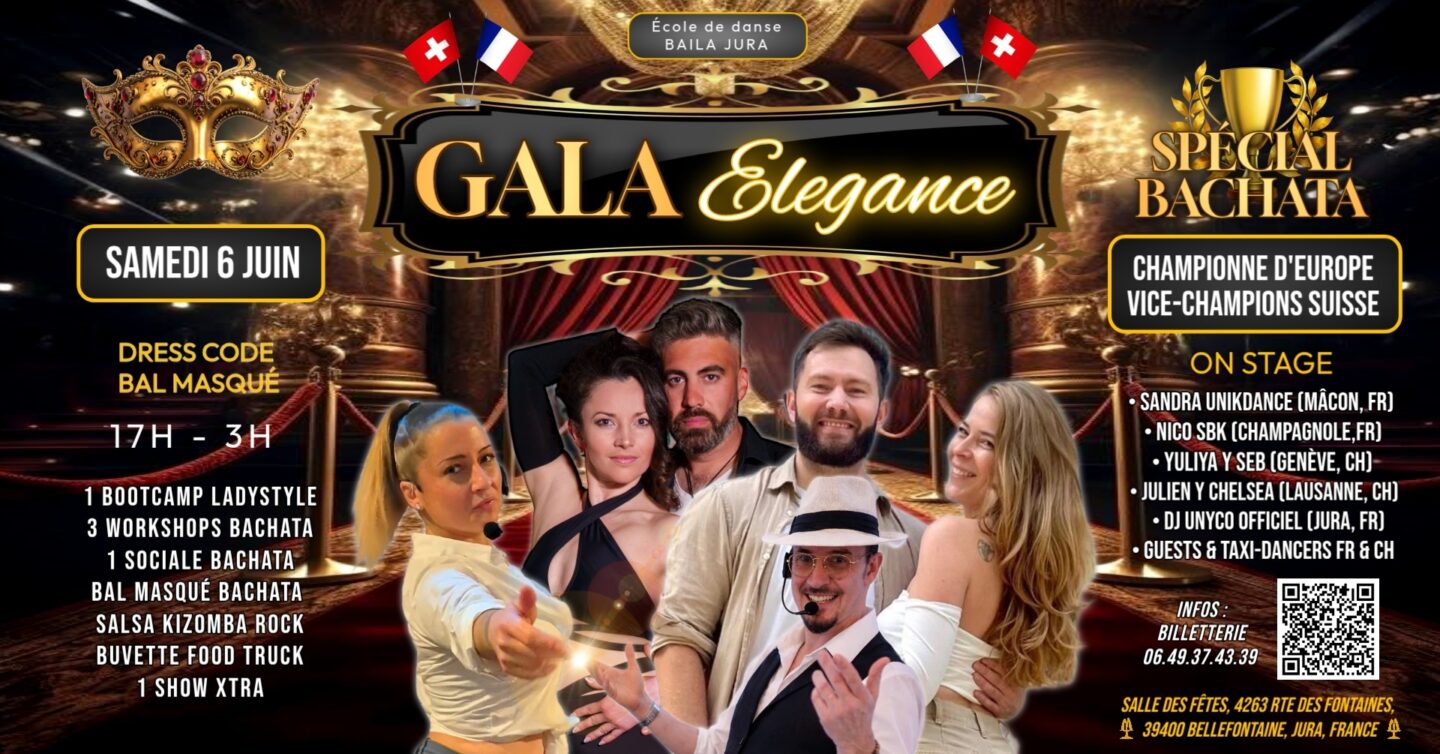 GALA BACHATA ÉLÉGANCE BAL MASQUÉ Salle Bernard perrad Bellefontaine
