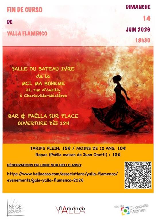 Gala Fin de curso de Yalla flamenco MCL Ma Bohème Charleville-Mézières 2026-06-14