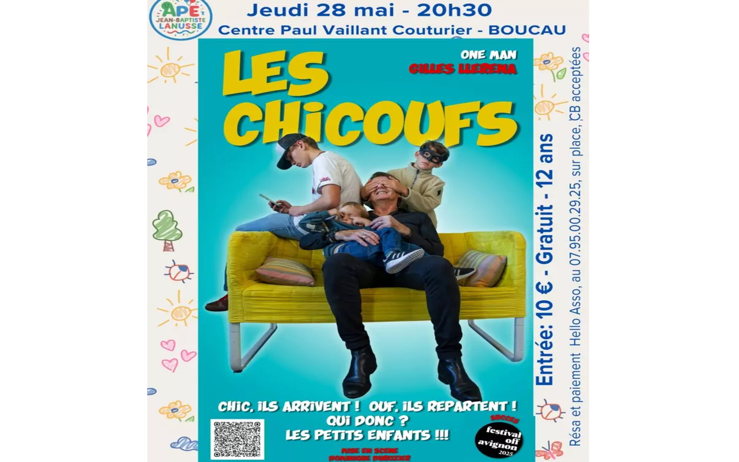 Gilles Llerena interprète Les Chicoufs Salle Apollo Boucau