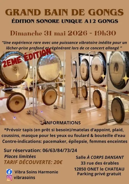 Grand bain de Gongs 33 rue des ébables Onet-le-Château 2026-05-31