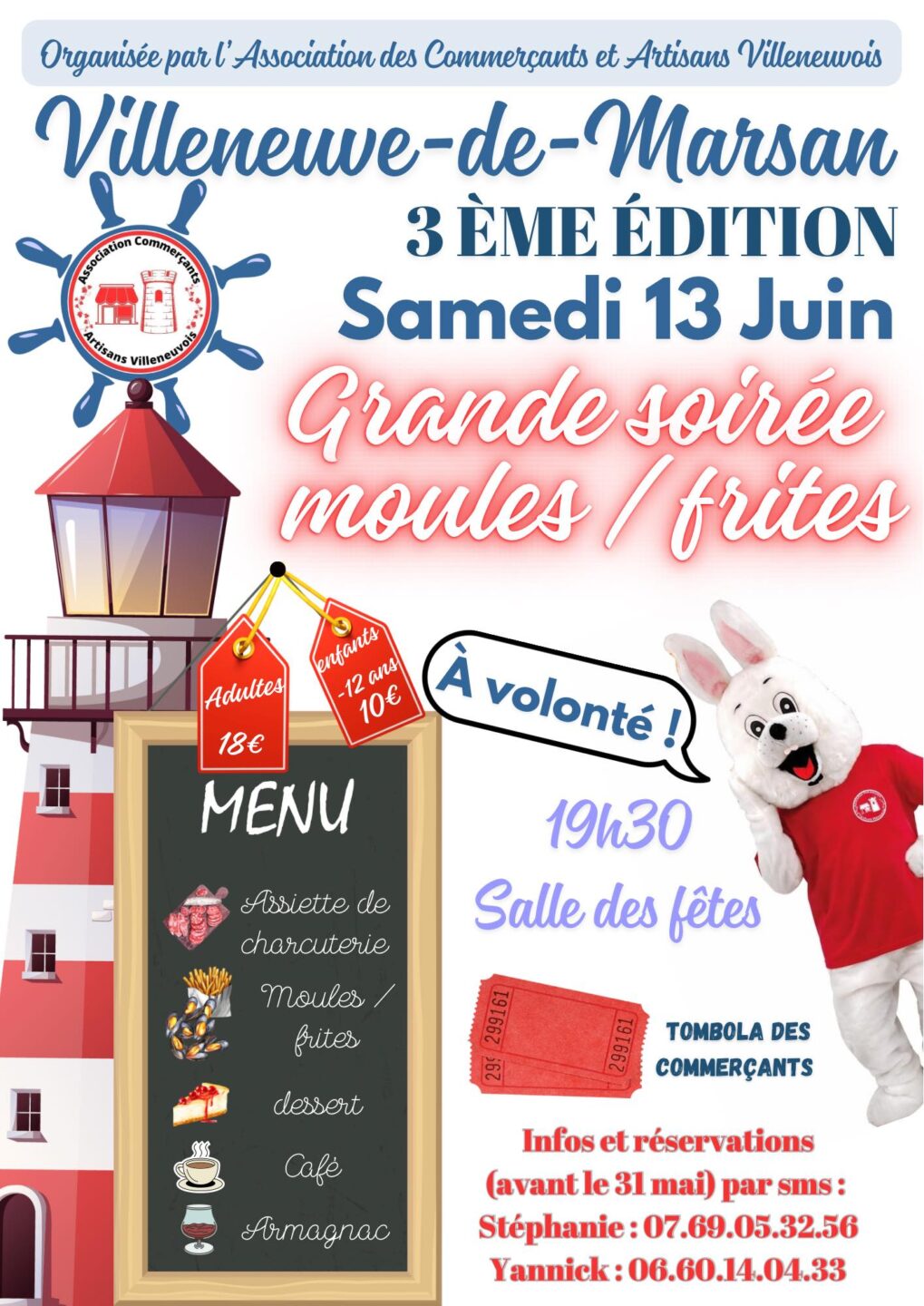 Grande soirée Moules Frites 60 avenue du Marsan Villeneuve-de-Marsan 2026-06-13