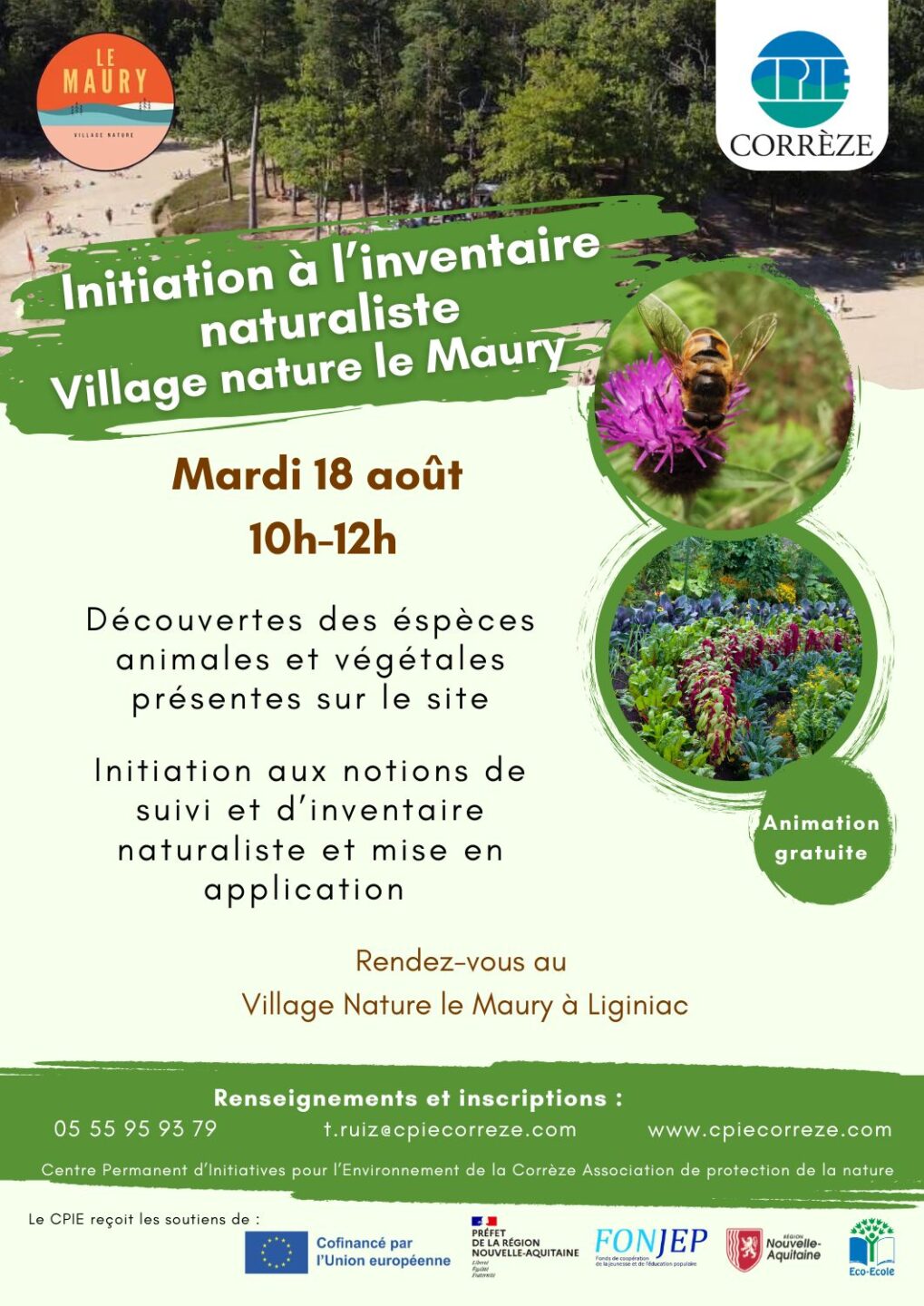 Initiation à l'inventaire naturaliste au Village Nature Le Maury 5 Le Maury Liginiac 2026-08-18