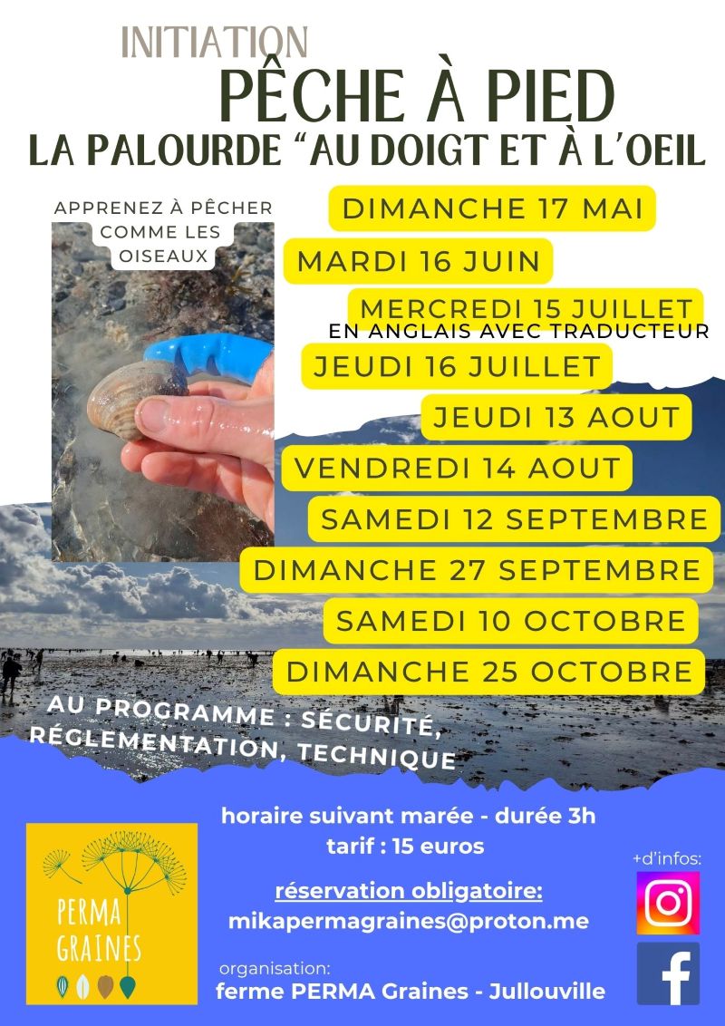 Initiation pêche à pied traduction en anglais  Bréhal 2026-07-15