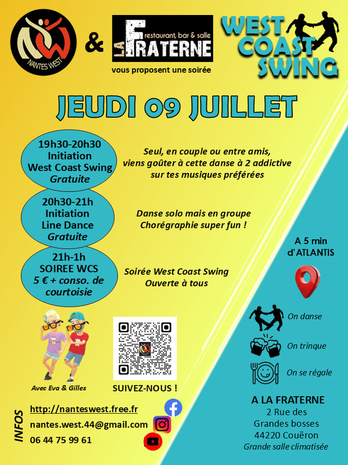 Initiations West Coast Swing & Line Dance + Soirée WCS La Fraterne