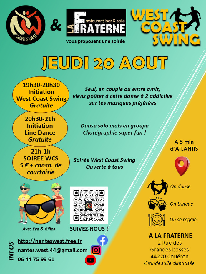 Initiations West Coast Swing & Line Dance + Soirée WCS La Fraterne
