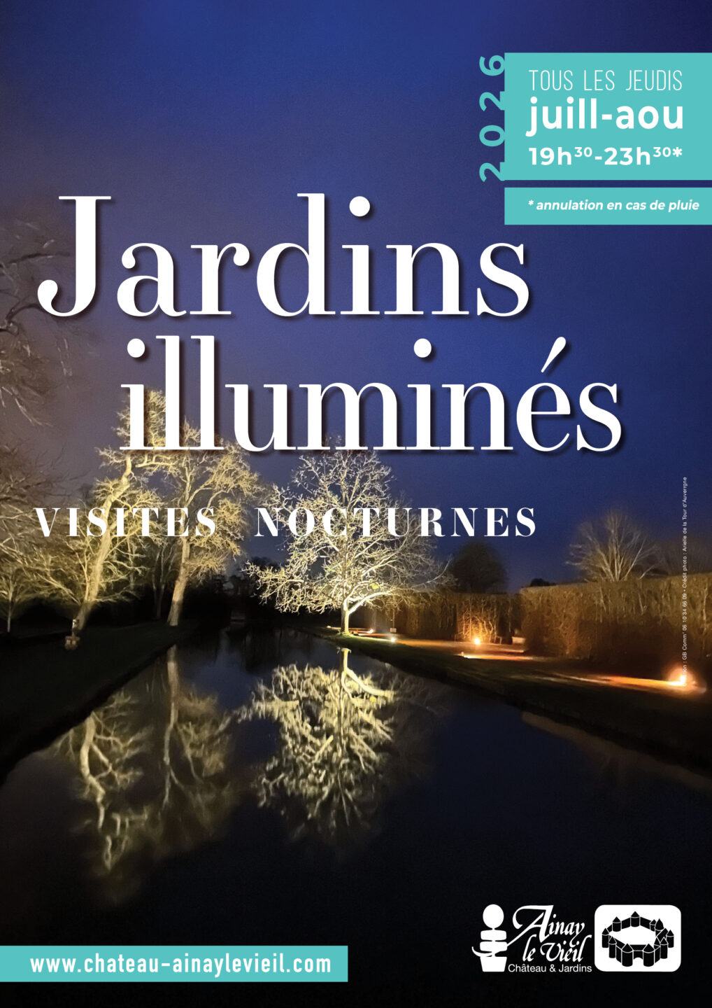 Jardins illuminés visite nocturne Ainay-le-Vieil