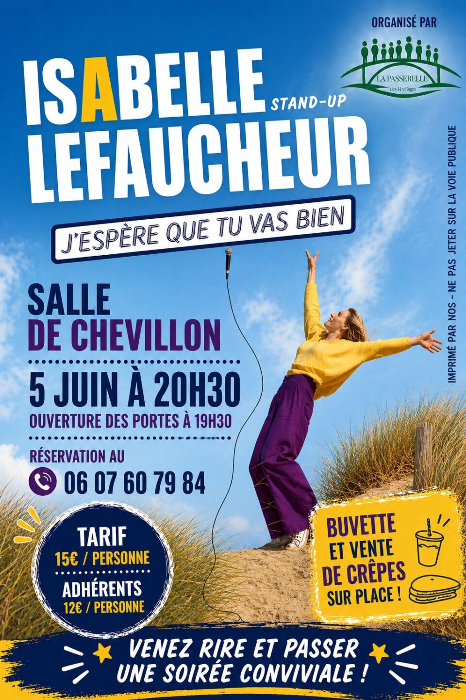 J’espère que tu vas bien Stand Up d’Isabelle Lefaucheur Salle des fêtes de Chevillon Charny Orée de Puisaye
