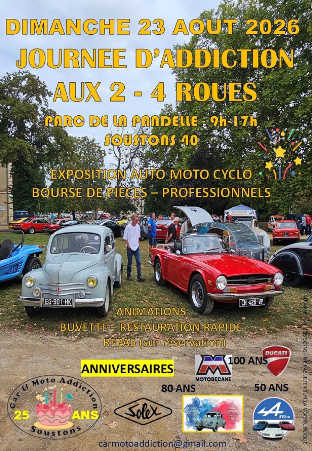 Journée d'addiction aux 2 4 roues Parc de la Pandelle Soustons 2026-08-23