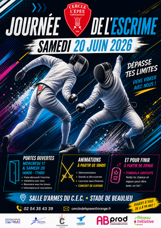 Journée de l'escrime 2 Bis Rue d'Aquitaine Châteauroux 2026-06-20