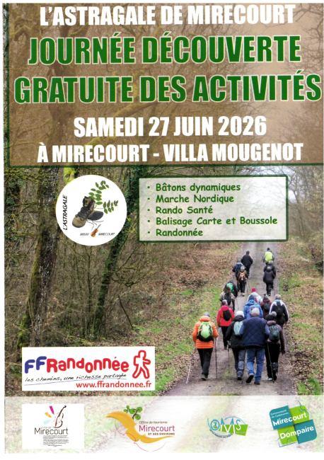 Journée découverte des activités de l'Astragale Club de Randonnée FFRP Parc Mougenot Mirecourt 2026-06-27