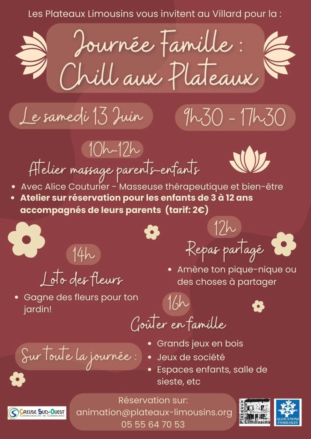 Journée Famille Chill aux Plateaux Royère-de-Vassivière