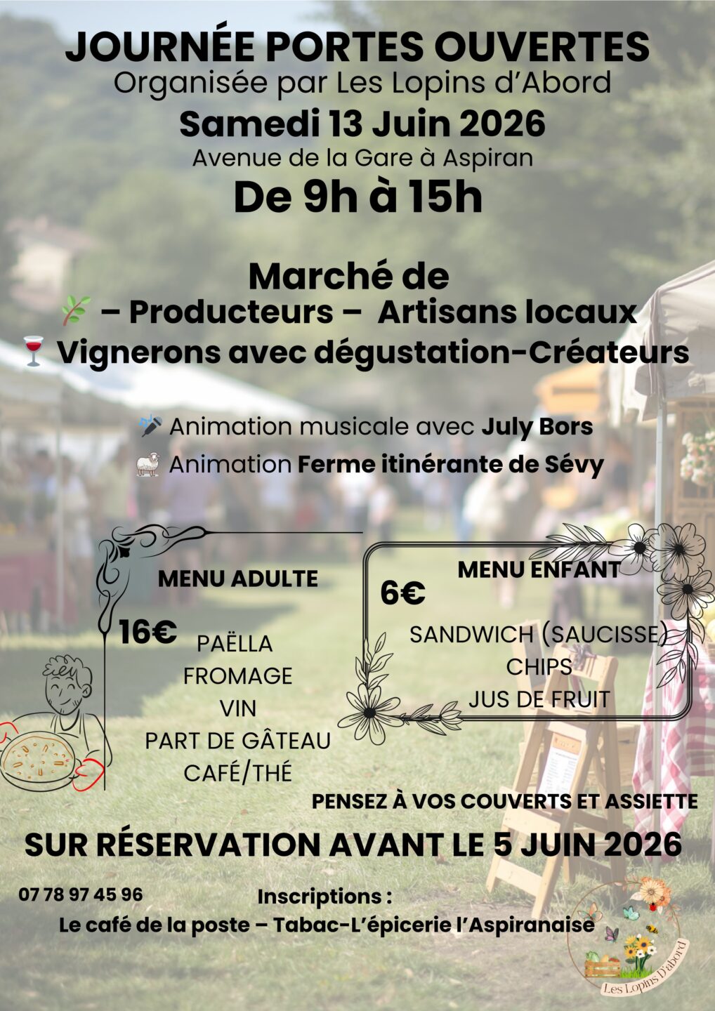JOURNÉE PORTES OUVERTES DES LOPINS D’ABORD Aspiran