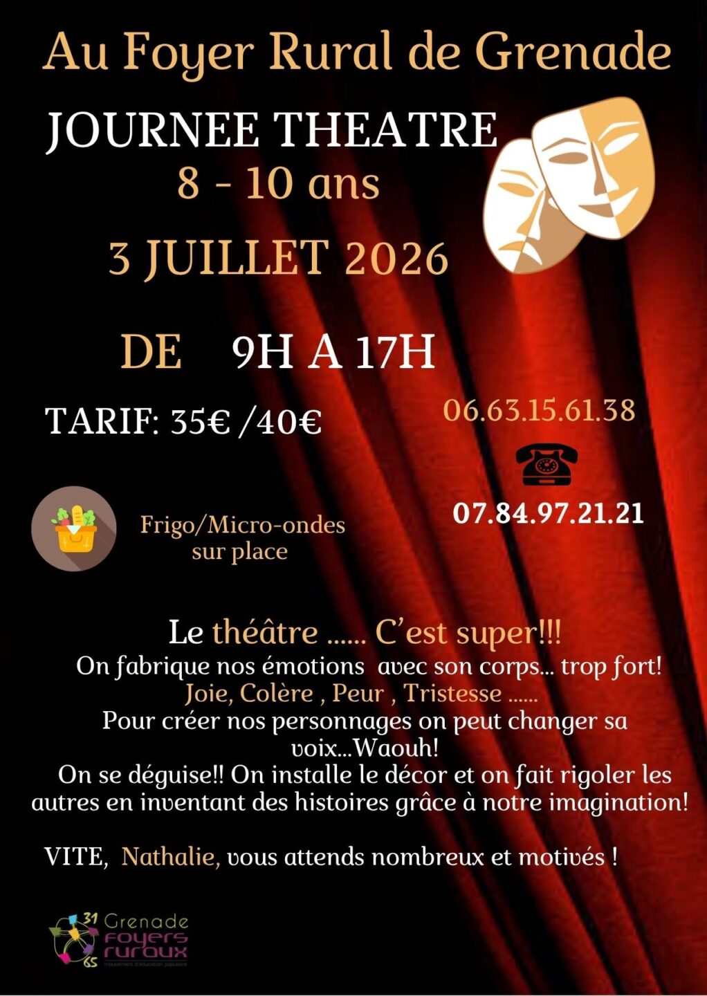 JOURNÉE THÉÂTRE 8/10 ANS FOYER RURAL Grenade 2026-07-03