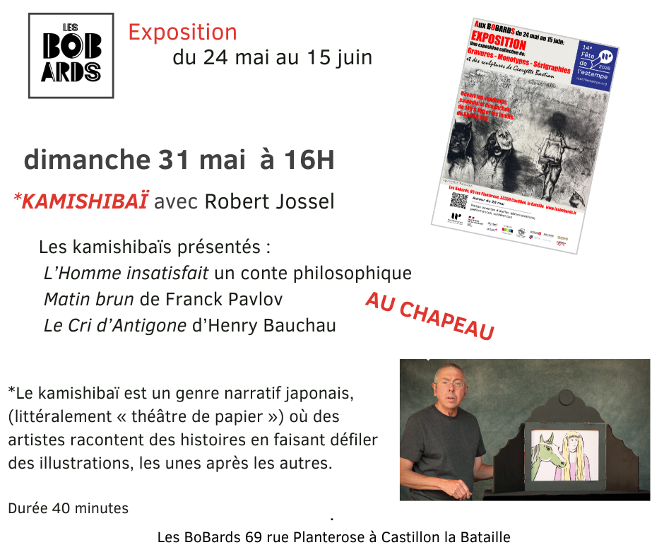Kamishibaï de Robert Jossel Les BoBards Castillon-la-Bataille