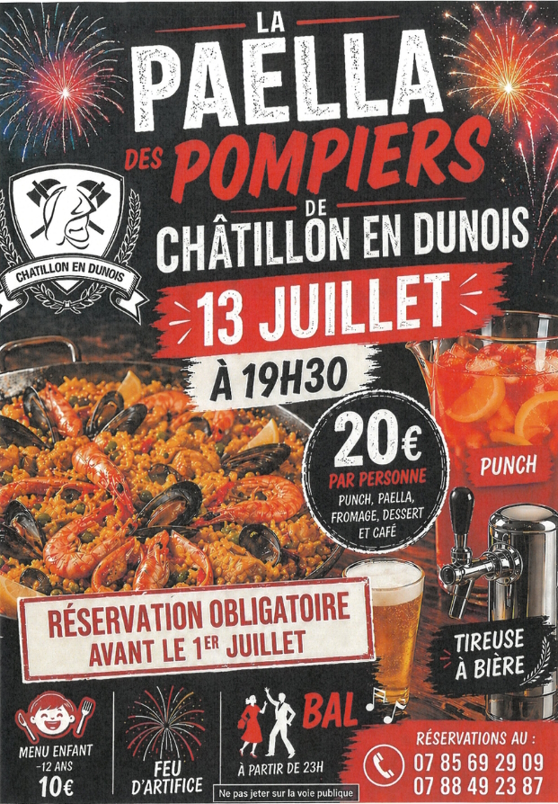 La Paëlla des Pompiers de Châtillon-en-Dunois Vald'Yerre 2026-07-13