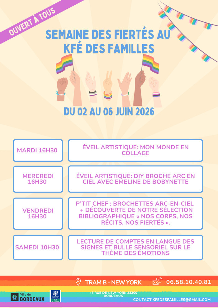 La semaine des fiertés au Kfé!, Le Kfé des familles, Bordeaux