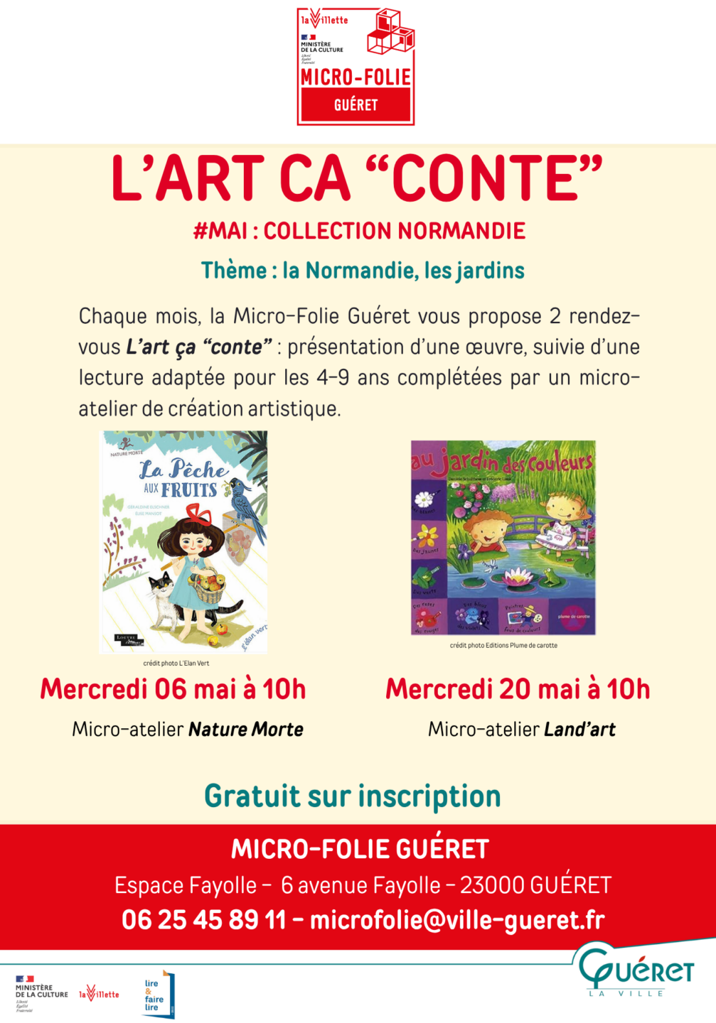 L&rsquo;art ça conte La pêche aux fruits et micro-atelier nature morte Micro-Folie Guéret Espace Fayolle Guéret