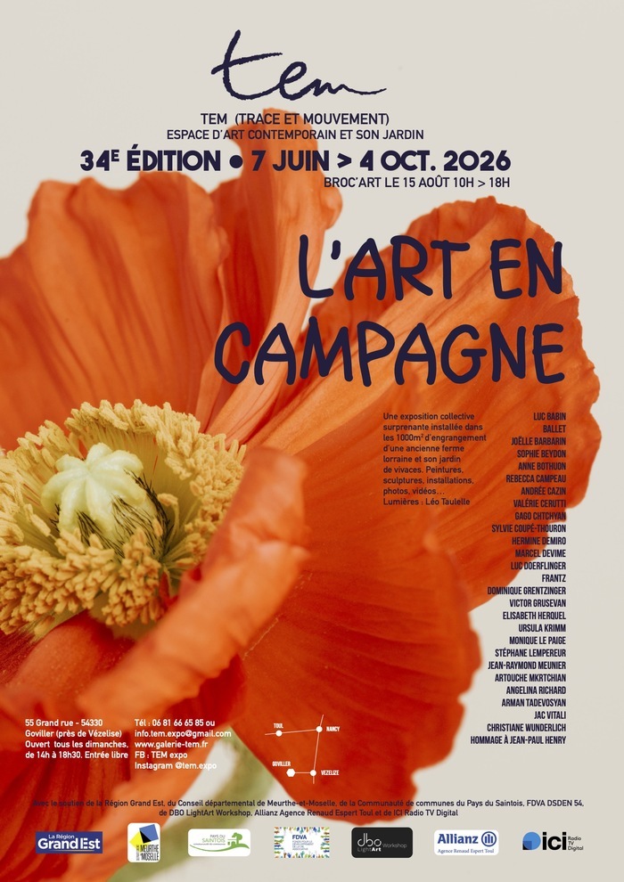 L'art en campagne : Visite d'une exposition collective d'art contemporain dans une ancienne ferme lorraine et son jardin TEM espace d'Art Contemporain et son jardin Goviller