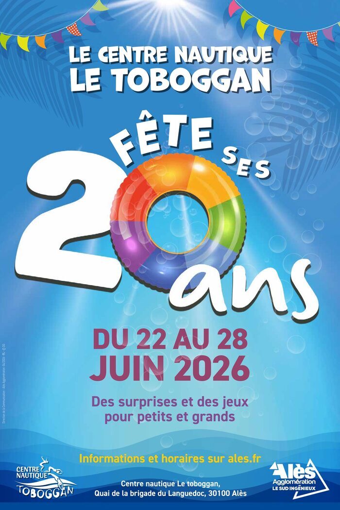 Le centre nautique fête ses 20 ans, Centre nautique Le Toboggan, Alès
