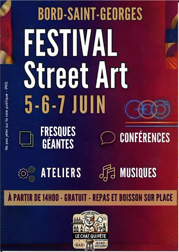 Le chat qui pète Festival Street Art Bar le chat qui pète Bord-Saint-Georges 2026-06-05