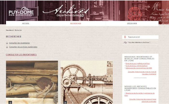 Le site Internet des Archives : un incontournable pour débuter ses recherches !, Archives départementales du Puy-de-Dôme, Clermont-Ferrand