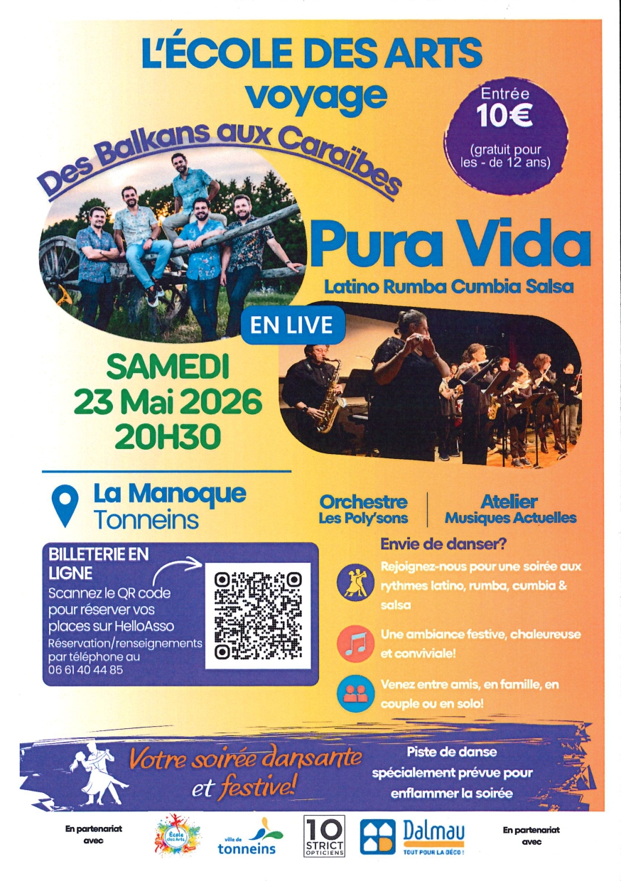 L'école des Arts voyage Des Balkans aux Caraïbes Cours de Verdun Tonneins 2026-05-23