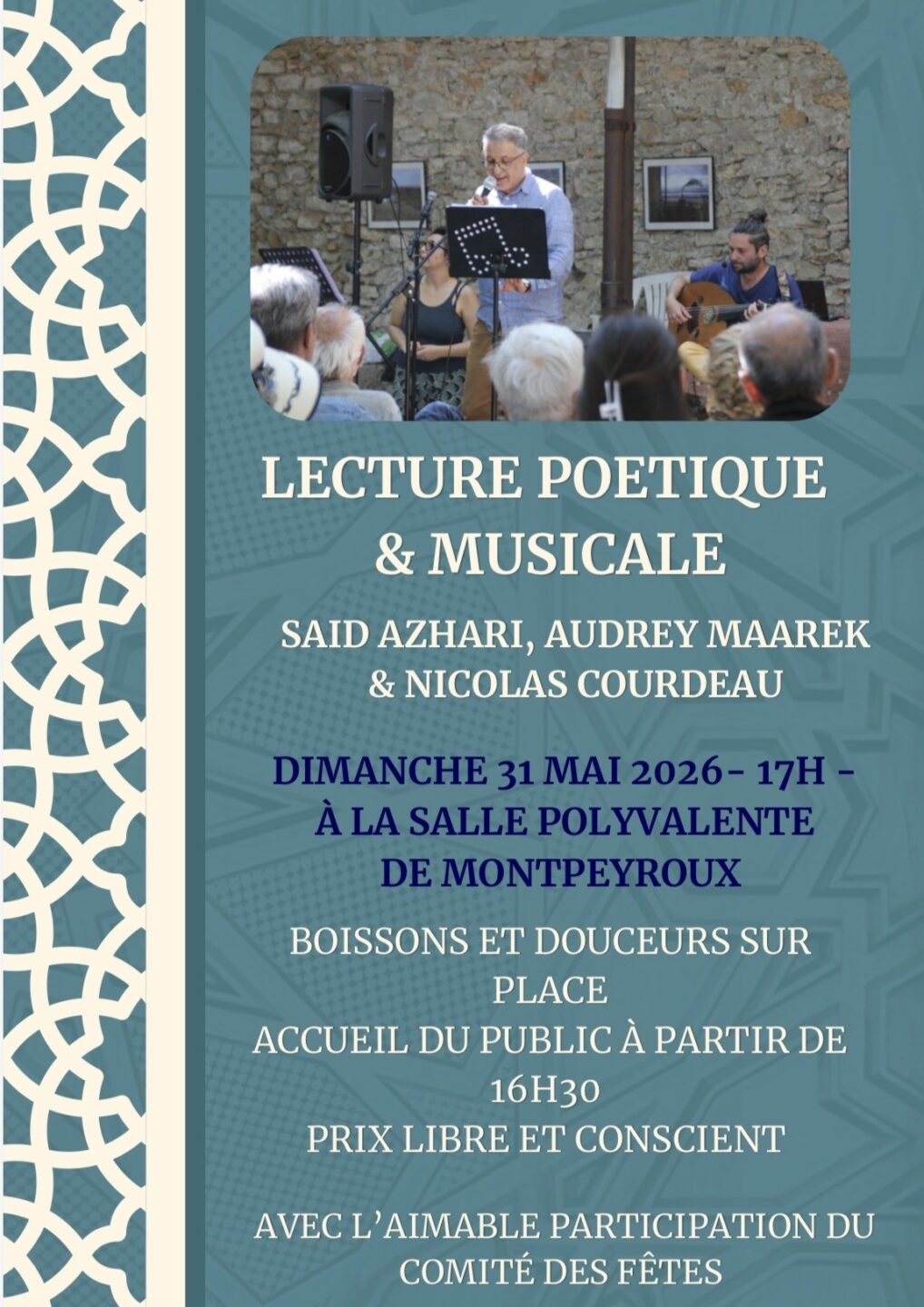 LECTURE POÉTIQUE & MUSICALE  Montpeyroux 2026-05-31