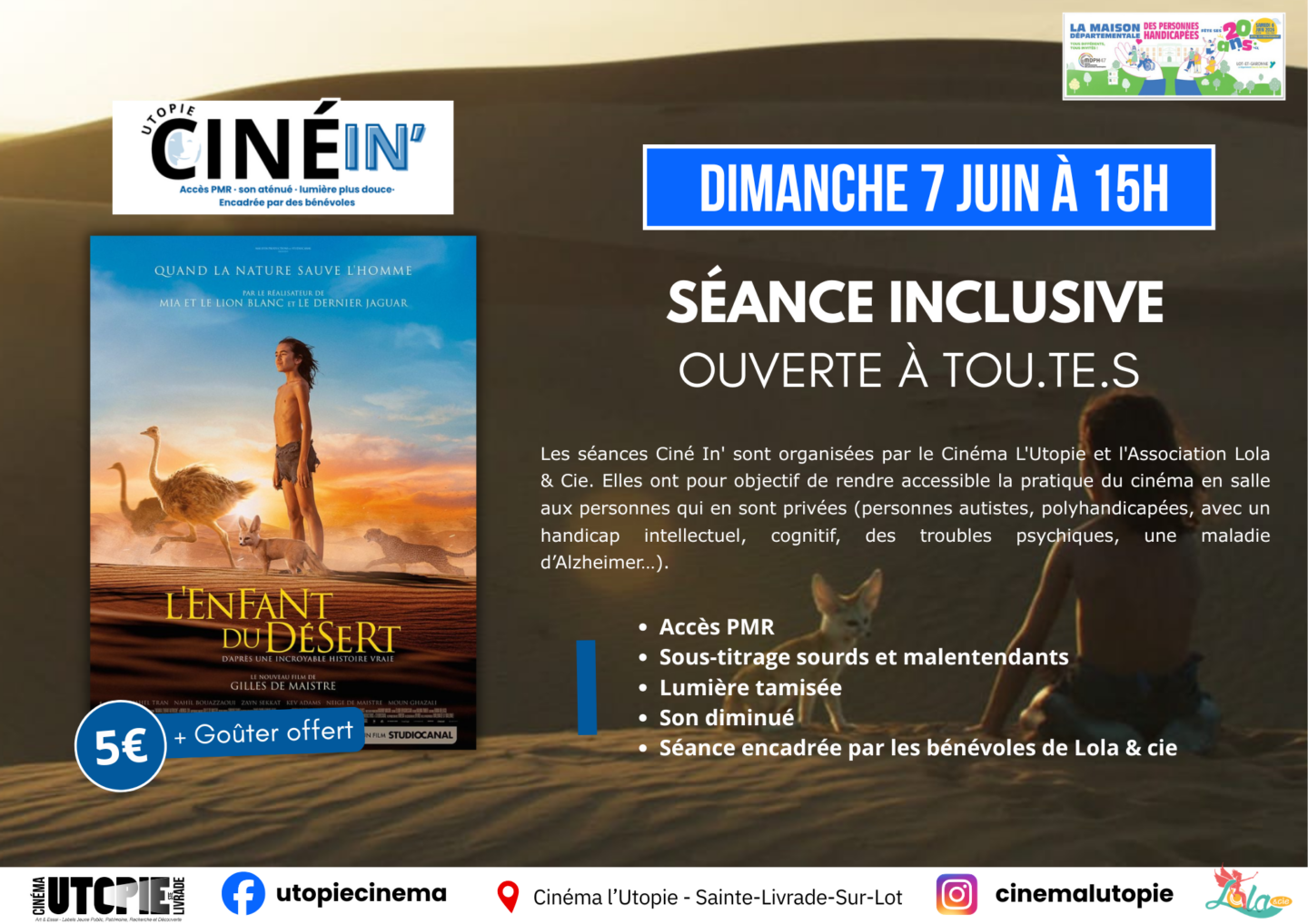 L’enfant du désert Cinéma l’Utopie Sainte-Livrade-sur-Lot