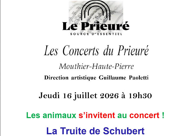 Les concerts du Prieuré Le Prieuré Mouthier-Haute-Pierre