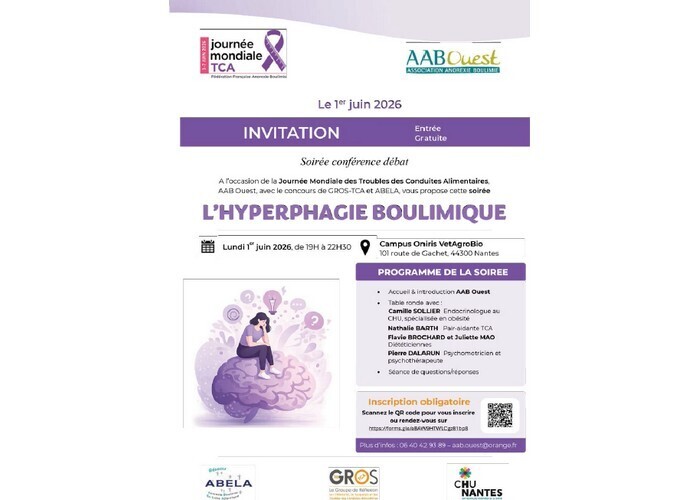 L’hyperphagie boulimique – Journée mondiale des TCA, Campus Oniris VetAgroBio, Nantes