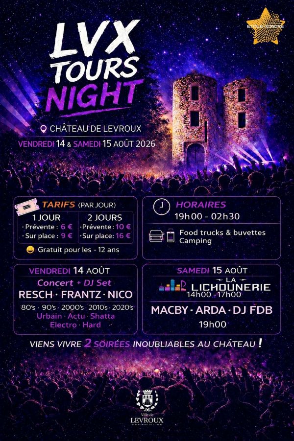 LVX TOURS NIGHT Levroux 2026-08-14
