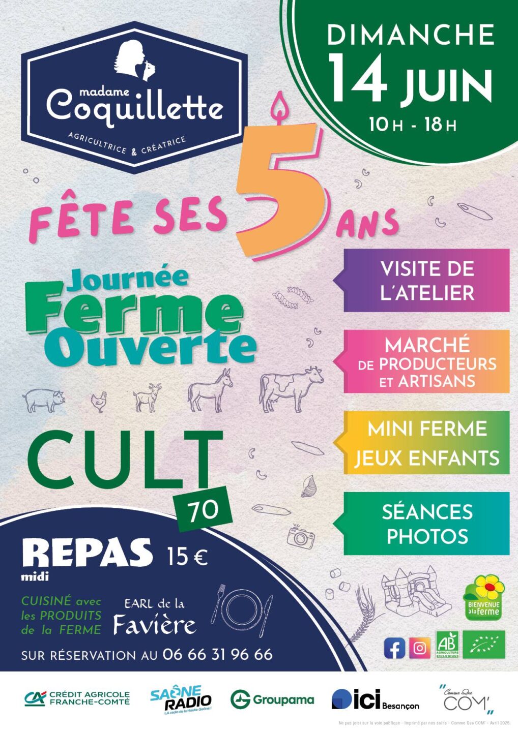 Madame Coquillette fête ses 5 ans EARL La Favière Enchantée Cult