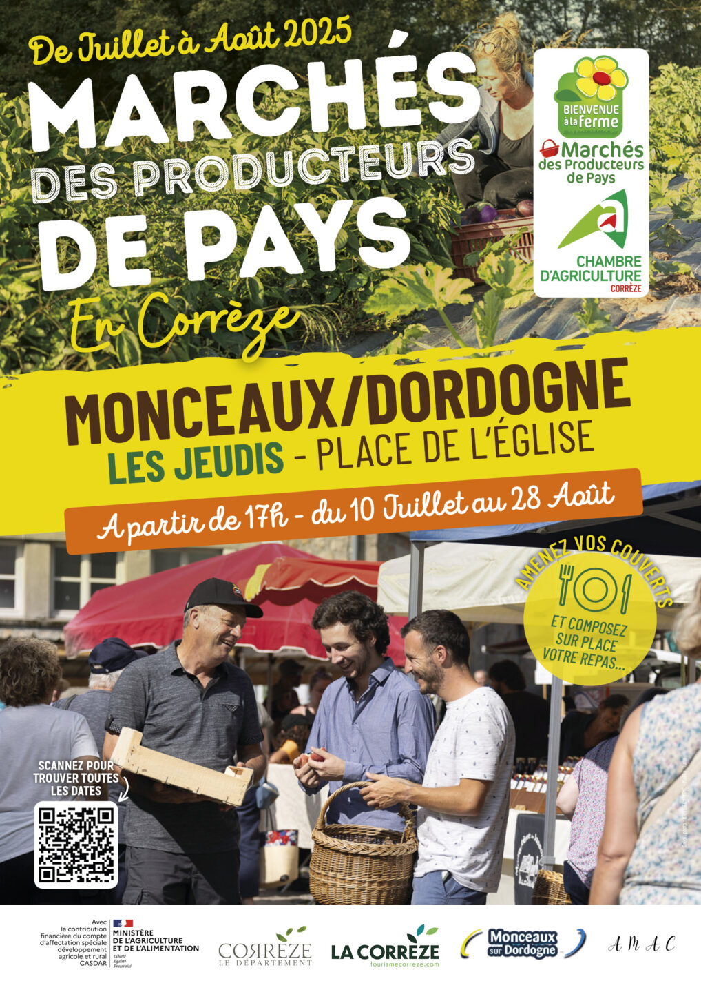 Marché des Producteurs de Pays de Monceaux sur Dordogne Place de l'Eglise Monceaux-sur-Dordogne 2026-07-02