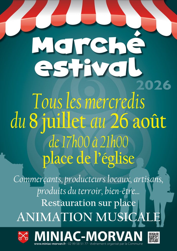 Marché estival, Place de l’église, Miniac-Morvan