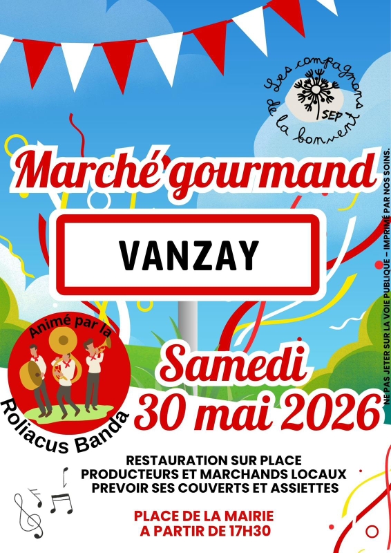 Marché gourmand et artisanal Place de la Mairie Vanzay 2026-05-30