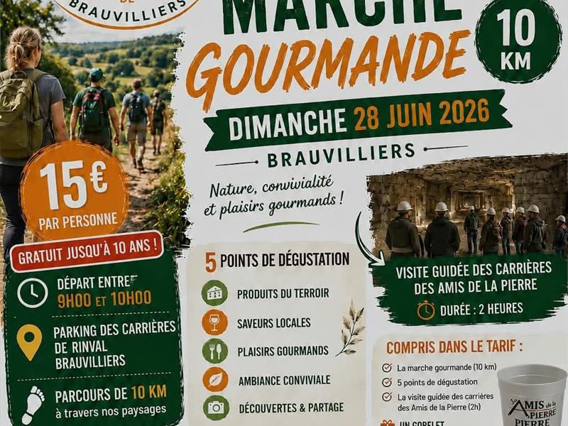 Marche gourmande Parking des carrières de pierre de Rinval Brauvilliers 2026-06-28