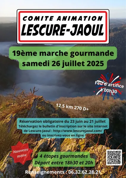 Marche gourmande nocturne  Lescure-Jaoul 2026-07-25