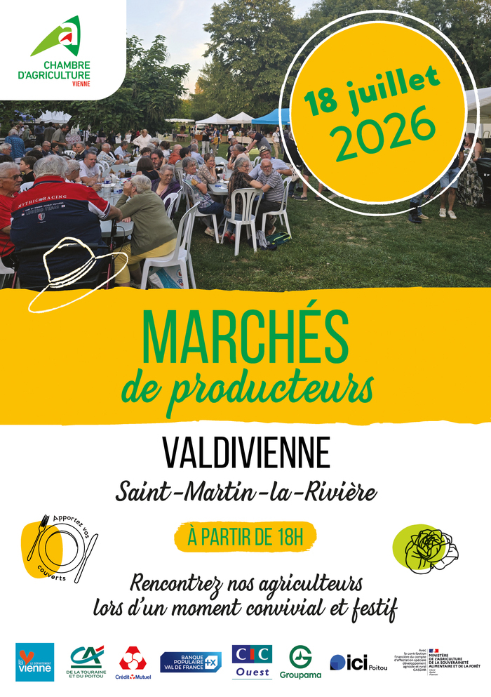 Marchés de producteurs – Valdivienne, Stade de Saint-Martin-la-Rivière, Salles en Toulon (86), Salles en Toulon